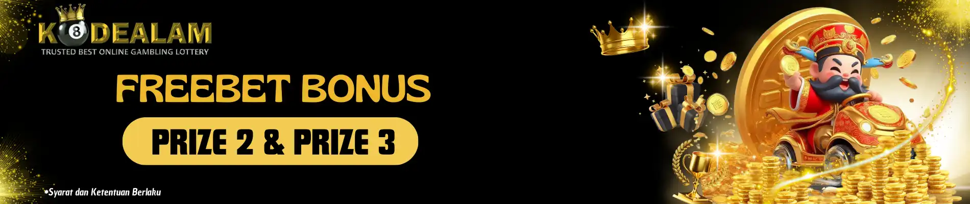 BONUS FREEBET TOGEL PRIZE 1 dan PRIZE 2